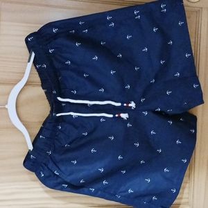 Shein Blue White shorts Anchors Drawstring pockets 💯 polyester medium  New